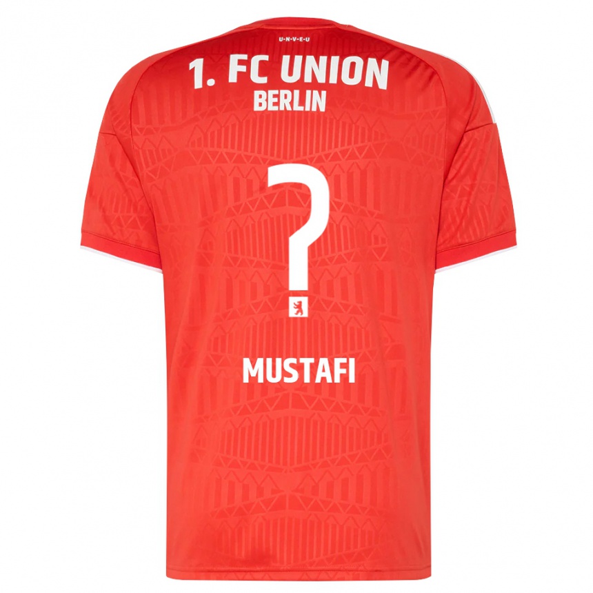 ילדים כדורגל Adel Mustafi #0 אדום לבן ג'רזי ביתית 2026/27