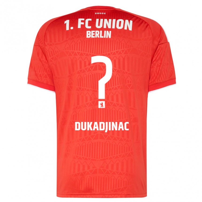 ילדים כדורגל Tarik Dukadjinac #0 אדום לבן ג'רזי ביתית 2026/27