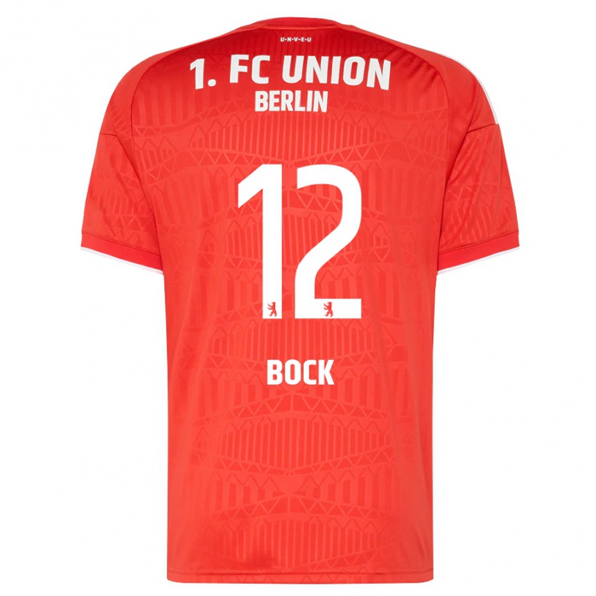 ילדים כדורגל Maximilian Bock #12 אדום לבן ג'רזי ביתית 2026/27
