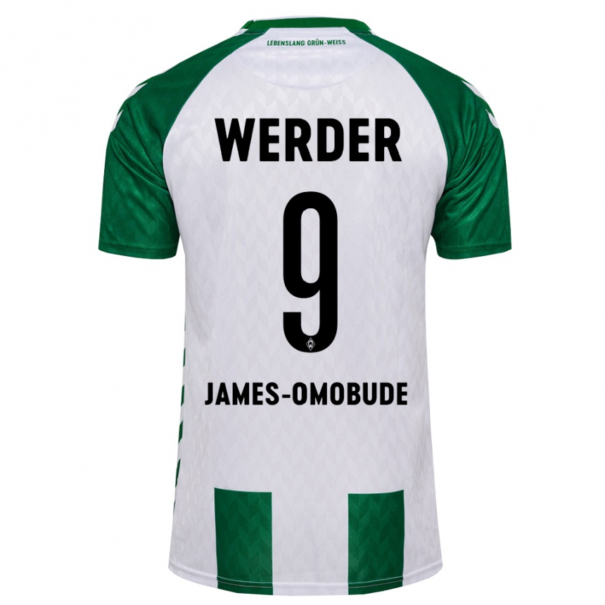 ילדים כדורגל Favor James-Omobude #9 ירוק לבן ג'רזי ביתית 2026/27