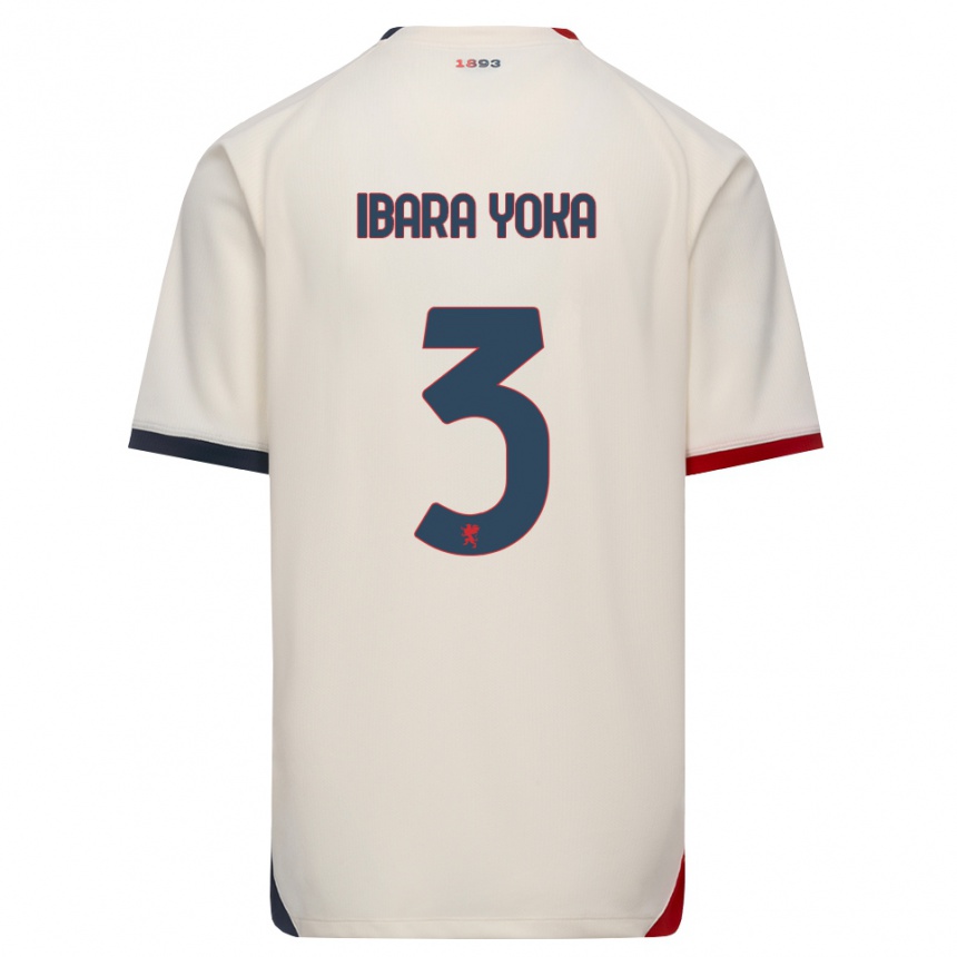 ילדים כדורגל Rafael Ibara Yoka #3 לבן מבריק אדום הרחק ג'רזי 2026/27