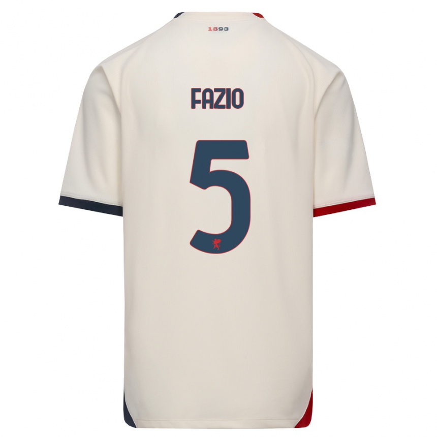 ילדים כדורגל Lorenzo Fazio #5 לבן מבריק אדום הרחק ג'רזי 2026/27