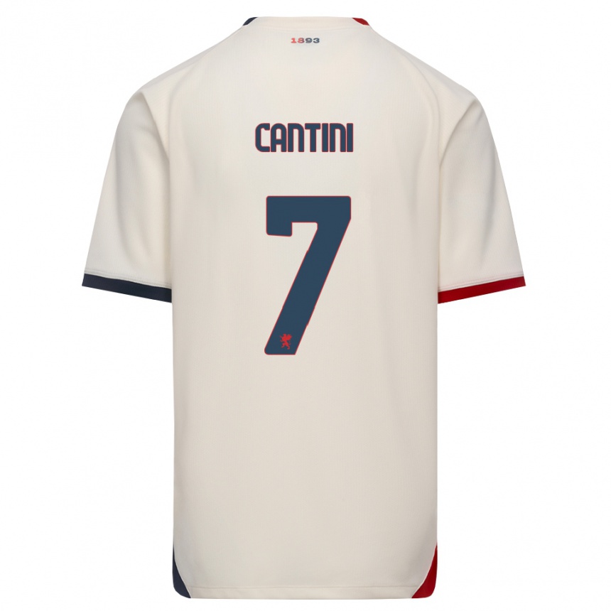 ילדים כדורגל Riccardo Cantini #7 לבן מבריק אדום הרחק ג'רזי 2026/27