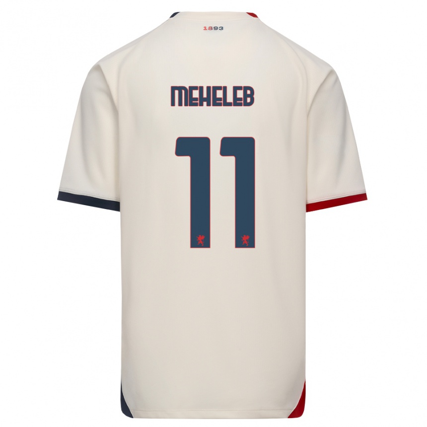 ילדים כדורגל Sami Meheleb #11 לבן מבריק אדום הרחק ג'רזי 2026/27