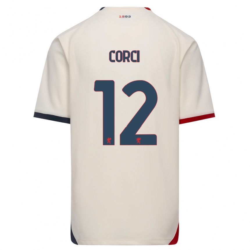 ילדים כדורגל Tommaso Corci #12 לבן מבריק אדום הרחק ג'רזי 2026/27