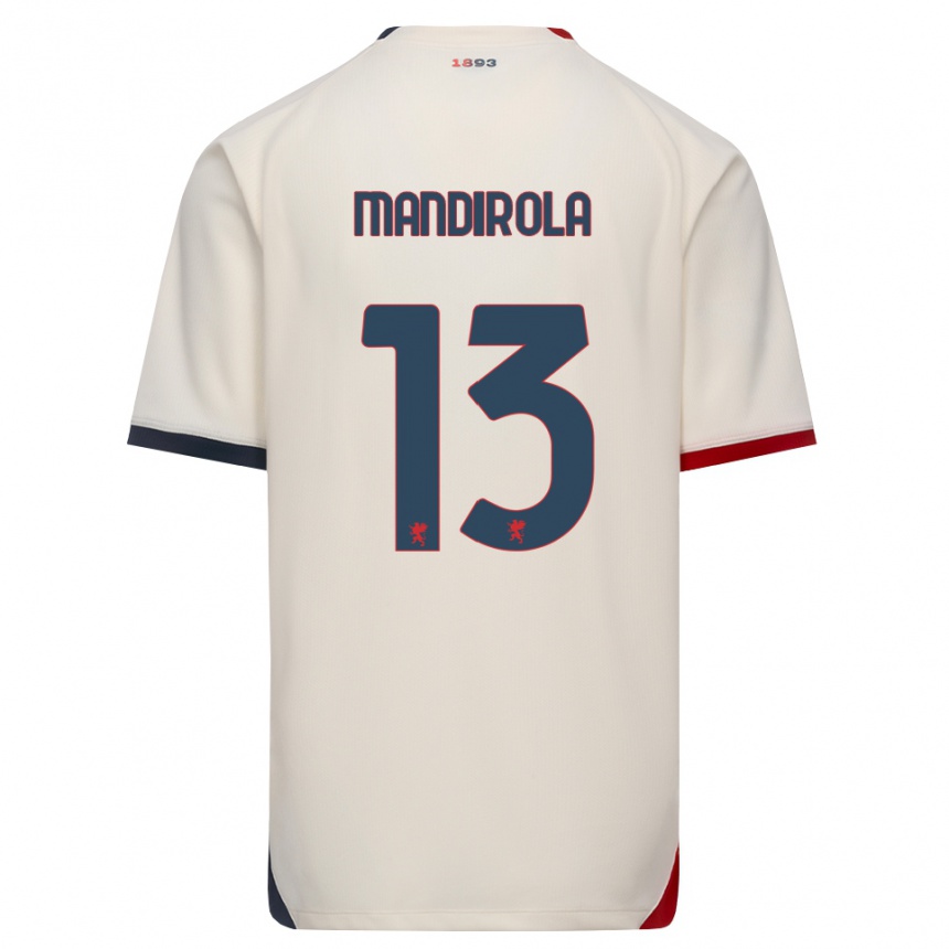 ילדים כדורגל Gabriele Mandirola #13 לבן מבריק אדום הרחק ג'רזי 2026/27 ילדים כדורגל Gabriele Mandirola #13 לבן מבריק אדום הרחק ג'רזי 2026/27