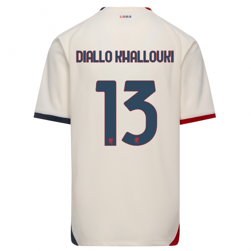ילדים כדורגל Siaka Diallo Khallouki #13 לבן מבריק אדום הרחק ג'רזי 2026/27