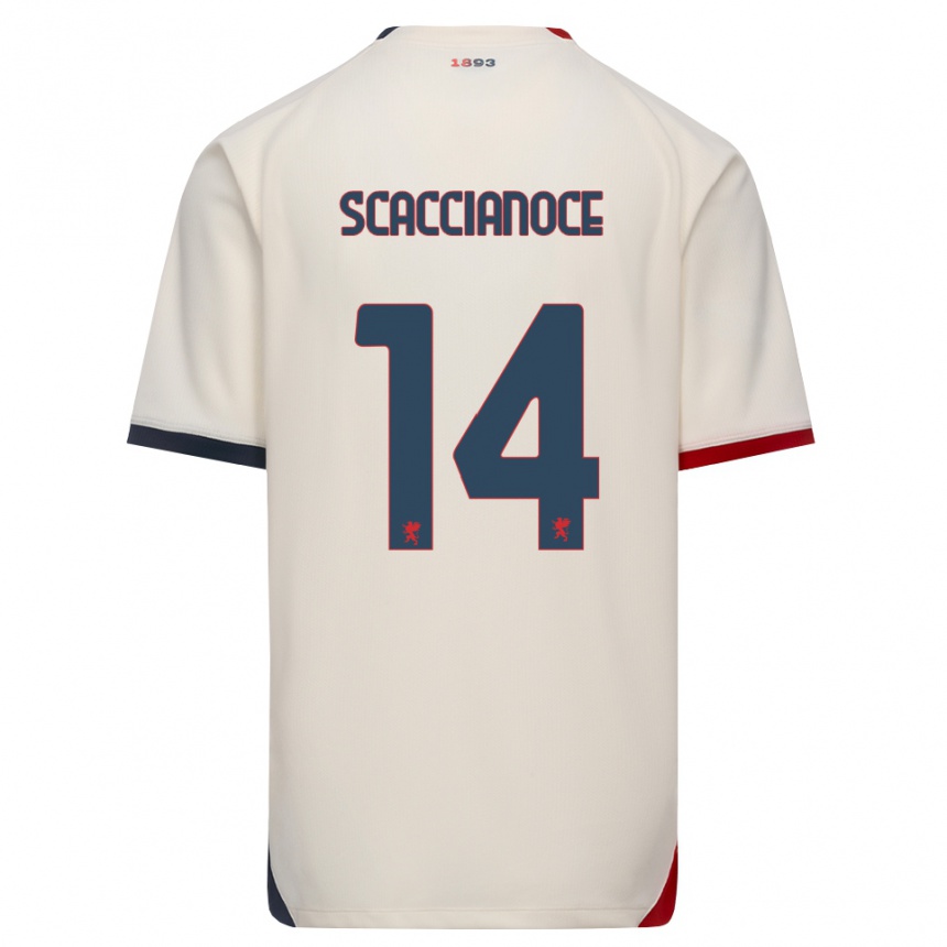 ילדים כדורגל Francesco Scaccianoce #14 לבן מבריק אדום הרחק ג'רזי 2026/27 ילדים כדורגל Francesco Scaccianoce #14 לבן מבריק אדום הרחק ג'רזי 2026/27