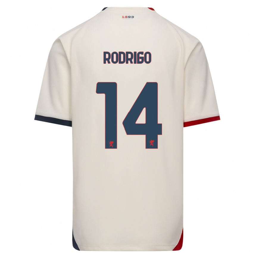 ילדים כדורגל Rodrigo Delgado De Albuquerque #14 לבן מבריק אדום הרחק ג'רזי 2026/27