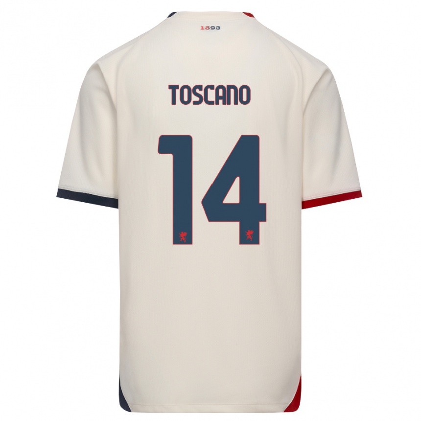 ילדים כדורגל Filippo Toscano #14 לבן מבריק אדום הרחק ג'רזי 2026/27