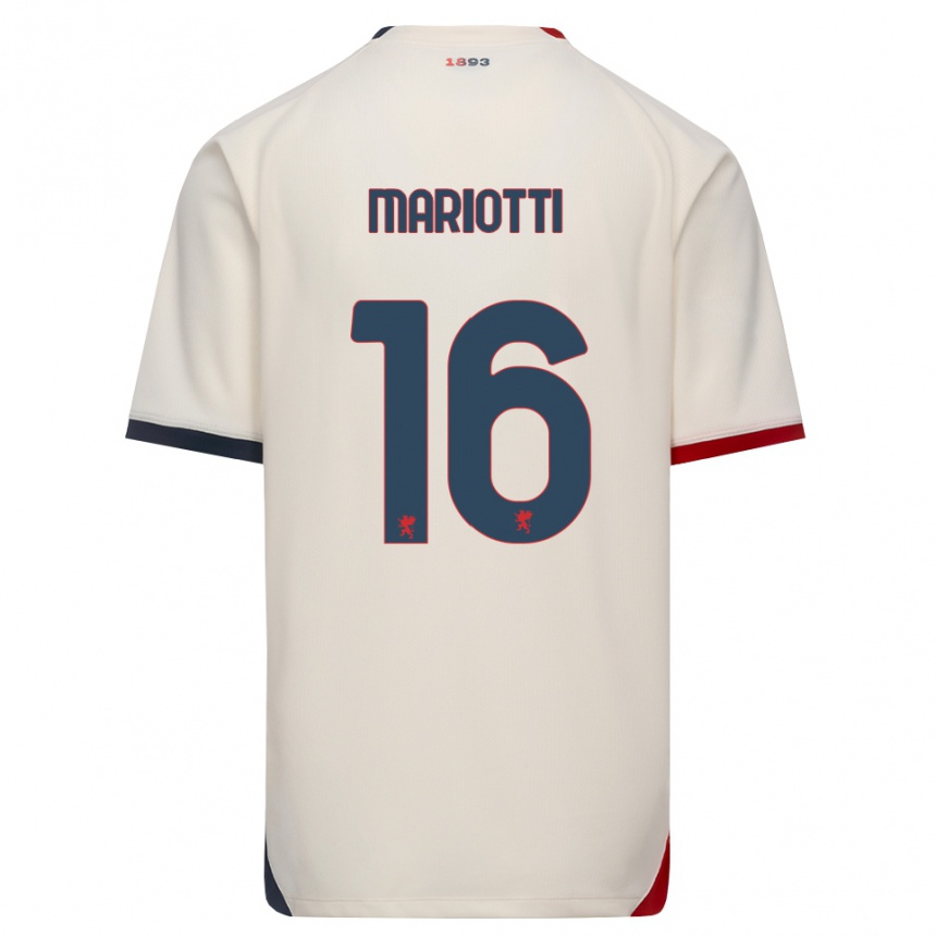 ילדים כדורגל Andrea Mariotti #16 לבן מבריק אדום הרחק ג'רזי 2026/27