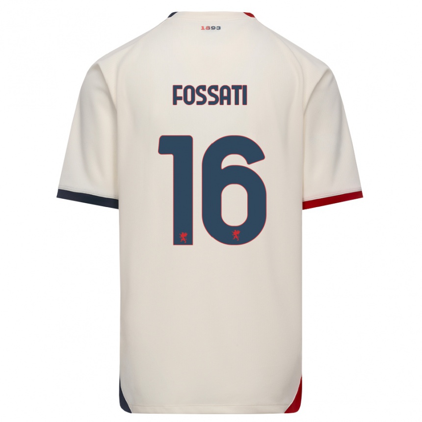 ילדים כדורגל Daniel Fossati #16 לבן מבריק אדום הרחק ג'רזי 2026/27