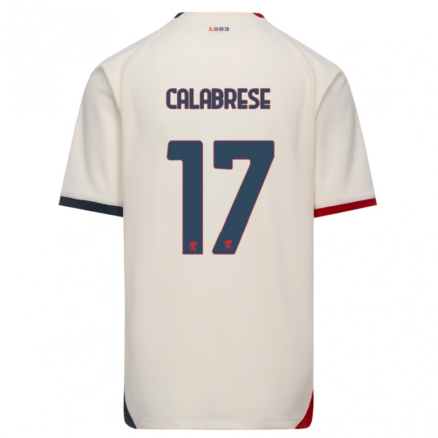 ילדים כדורגל Filippo Calabrese #17 לבן מבריק אדום הרחק ג'רזי 2026/27