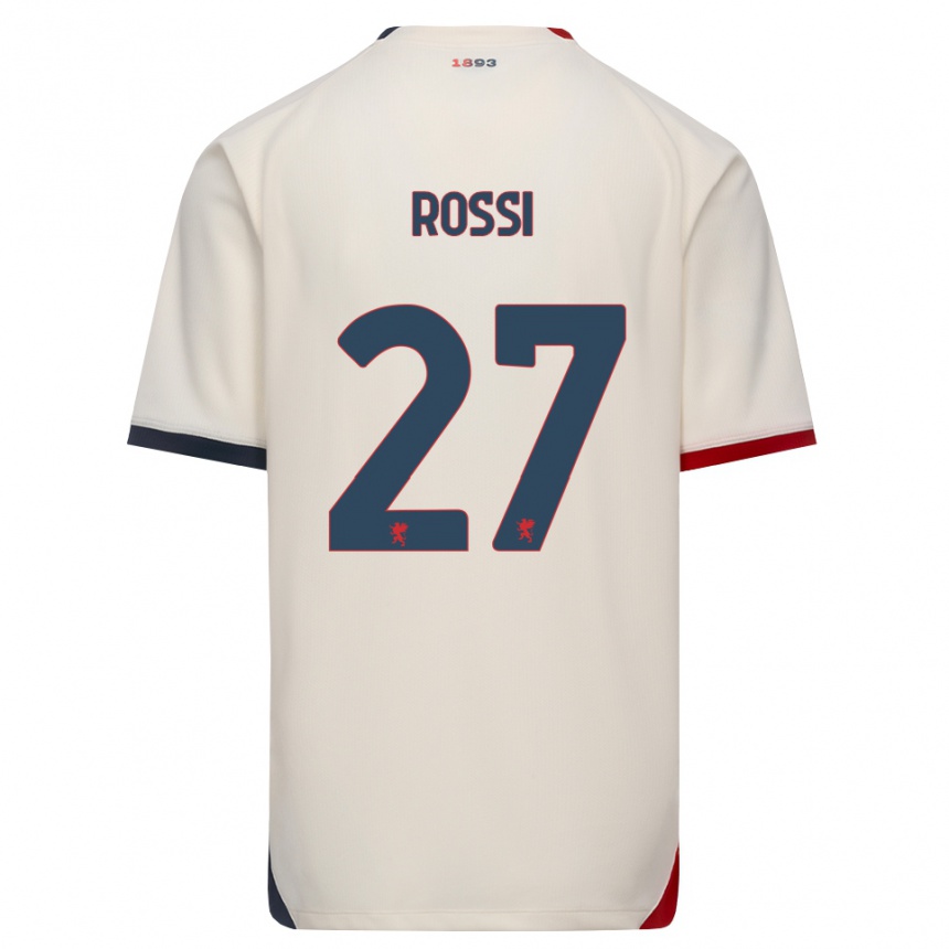 ילדים כדורגל Lucrezia Rossi #27 לבן מבריק אדום הרחק ג'רזי 2026/27