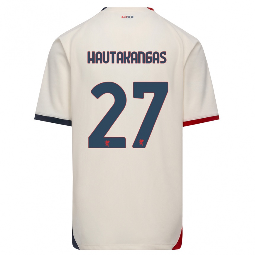 ילדים כדורגל Pietu Hautakangas #27 לבן מבריק אדום הרחק ג'רזי 2026/27