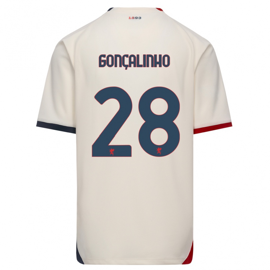 ילדים כדורגל João Gonçalinho #28 לבן מבריק אדום הרחק ג'רזי 2026/27