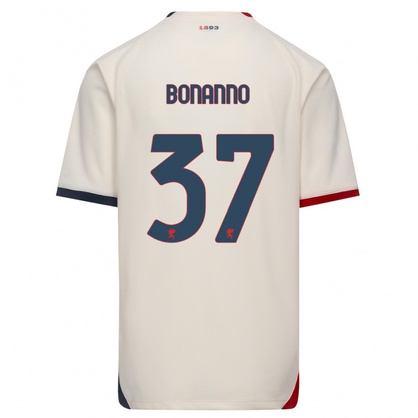 ילדים כדורגל Giuseppe Bonanno #37 לבן מבריק אדום הרחק ג'רזי 2026/27