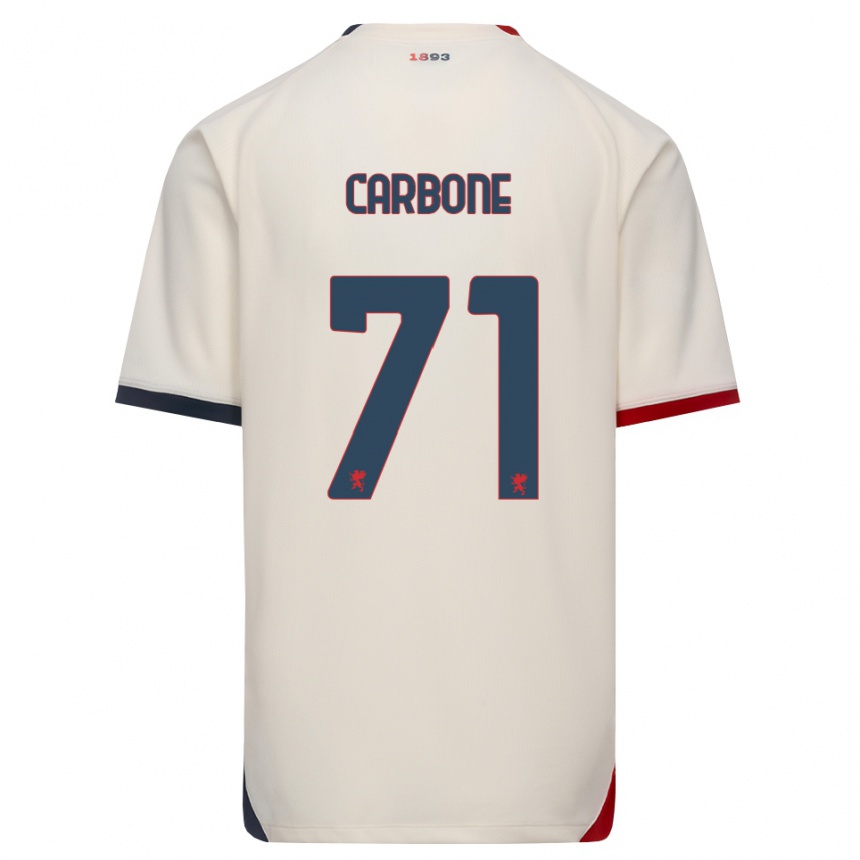 ילדים כדורגל Filippo Carbone #71 לבן מבריק אדום הרחק ג'רזי 2026/27