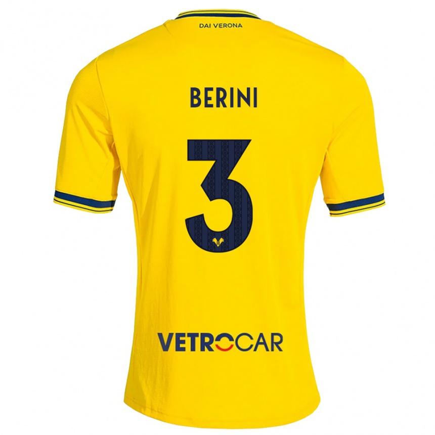ילדים כדורגל Andrea Berini #3 צהוב אדום הרחק ג'רזי 2026/27 ילדים כדורגל Andrea Berini #3 צהוב אדום הרחק ג'רזי 2026/27