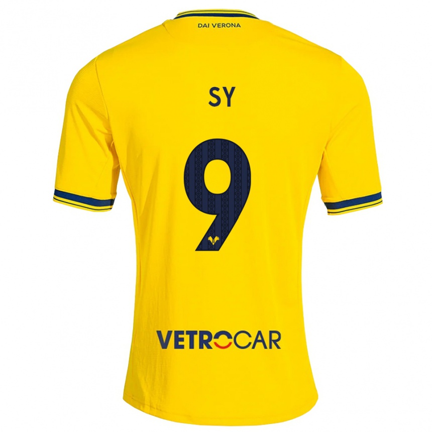 ילדים כדורגל Samba Sy #9 צהוב אדום הרחק ג'רזי 2026/27