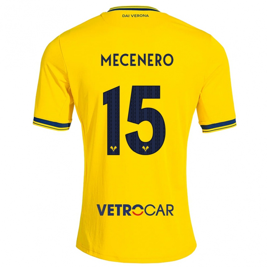 ילדים כדורגל Giovanni Mecenero #15 צהוב אדום הרחק ג'רזי 2026/27