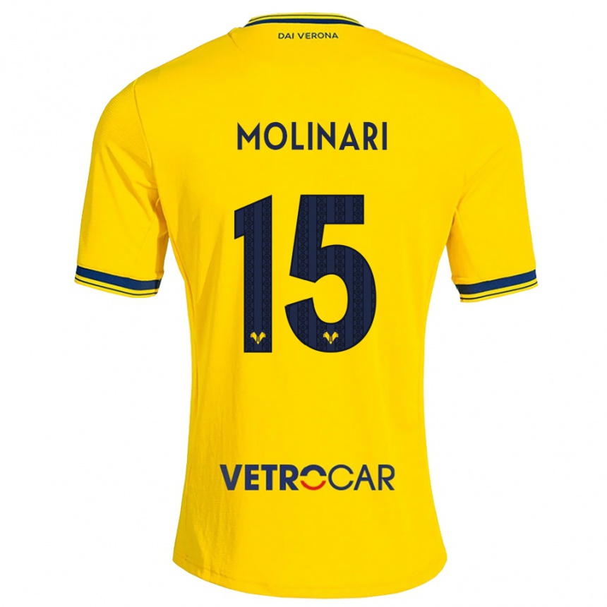 ילדים כדורגל Gabriele Molinari #15 צהוב אדום הרחק ג'רזי 2026/27