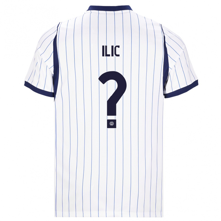 ילדים כדורגל Novak Ilic #0 לבן כחול כהה הרחק ג'רזי 2026/27