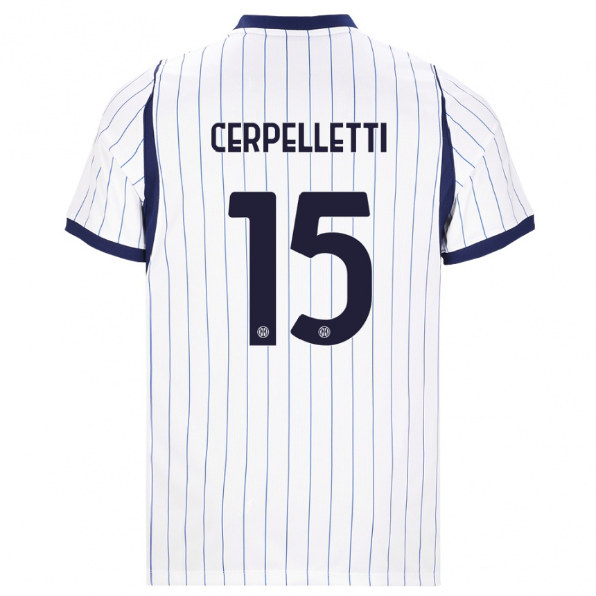 ילדים כדורגל Filippo Cerpelletti #15 לבן כחול כהה הרחק ג'רזי 2026/27