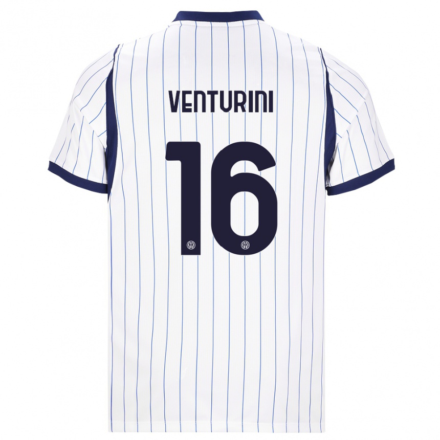 ילדים כדורגל Matteo Venturini #16 לבן כחול כהה הרחק ג'רזי 2026/27