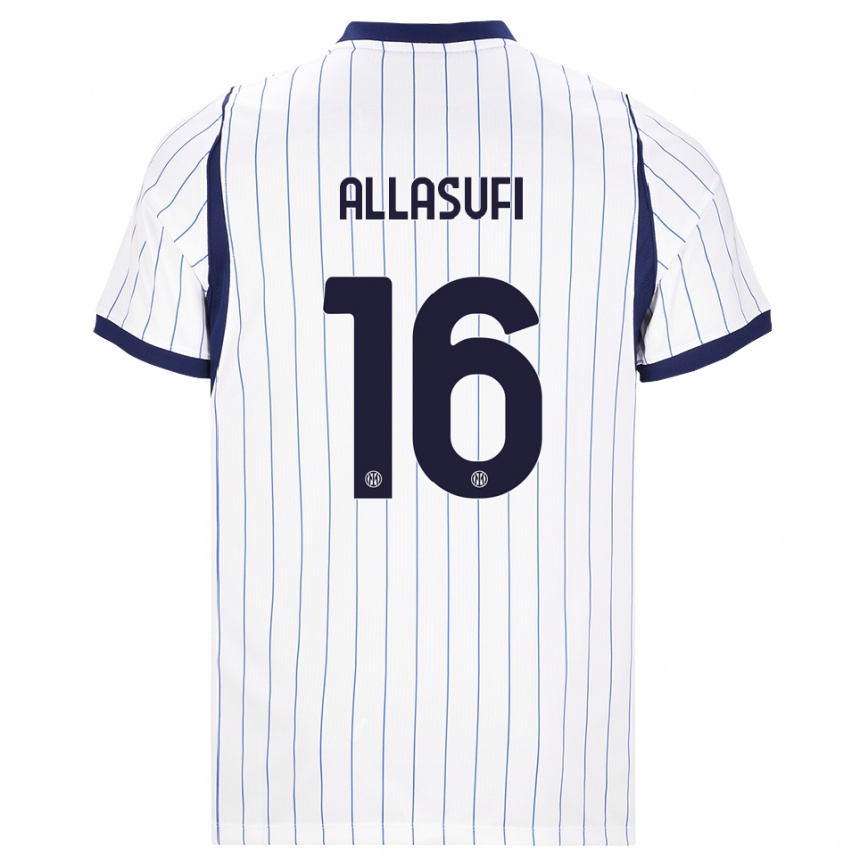 ילדים כדורגל Mattias Allasufi #16 לבן כחול כהה הרחק ג'רזי 2026/27