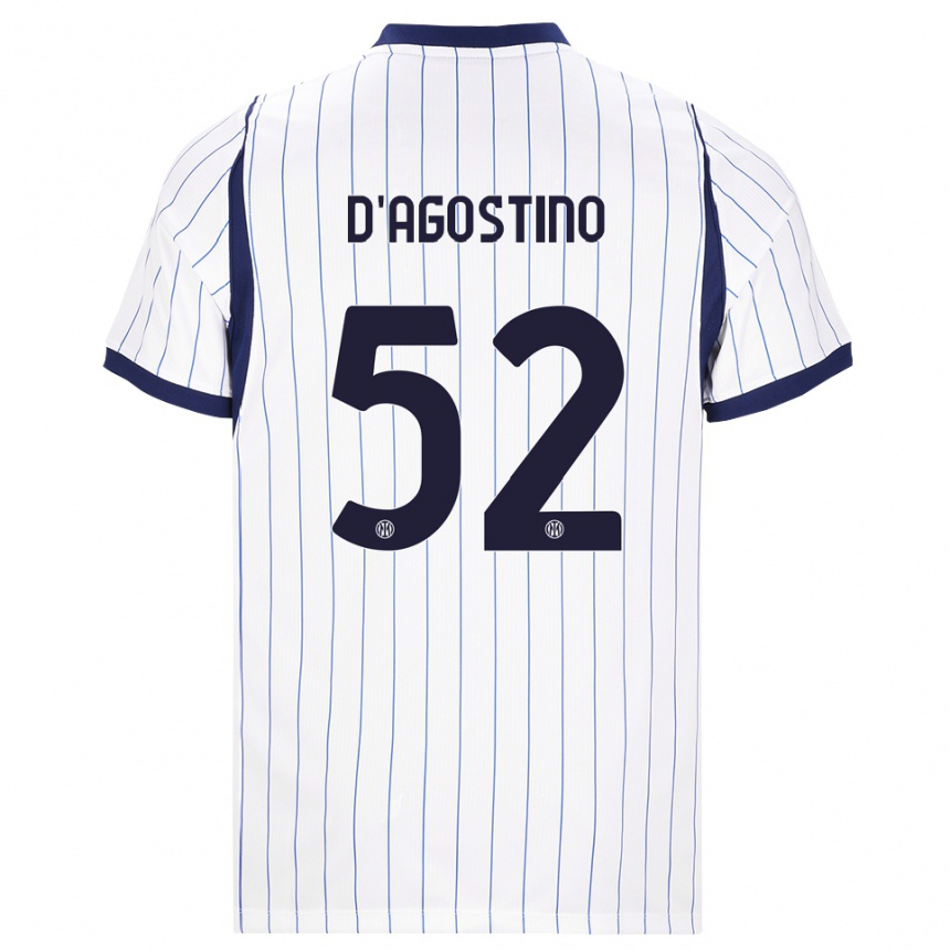 ילדים כדורגל Giovanni D'agostino #52 לבן כחול כהה הרחק ג'רזי 2026/27
