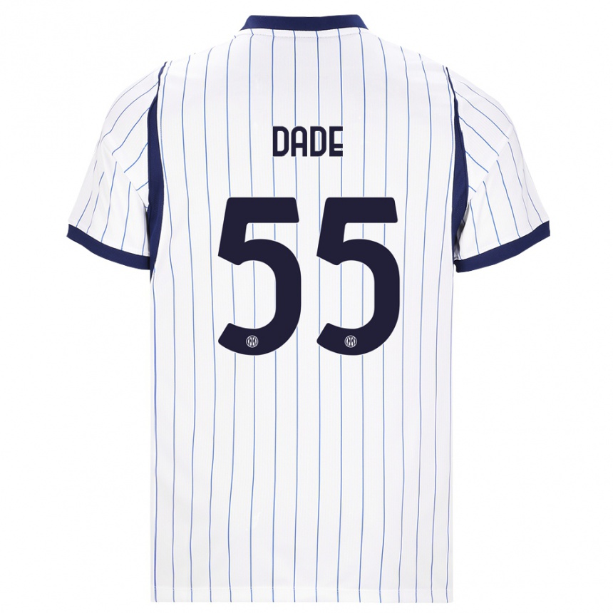 ילדים כדורגל Emmanuel Dade #55 לבן כחול כהה הרחק ג'רזי 2026/27