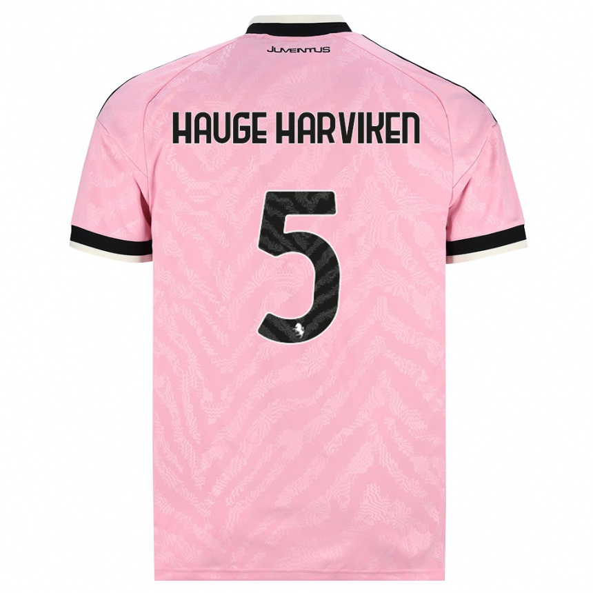 ילדים כדורגל Mathilde Hauge Harviken #5 ורוד שחור הרחק ג'רזי 2026/27