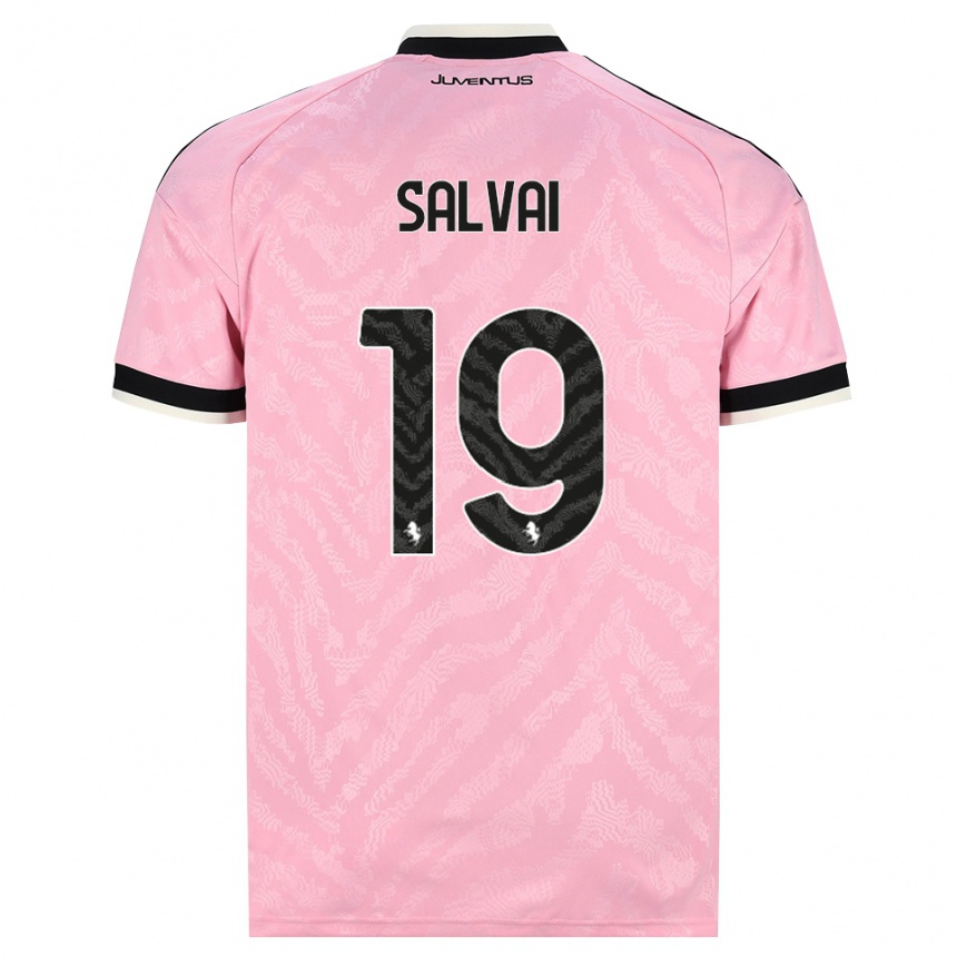 ילדים כדורגל Pietro Salvai #19 ורוד שחור הרחק ג'רזי 2026/27