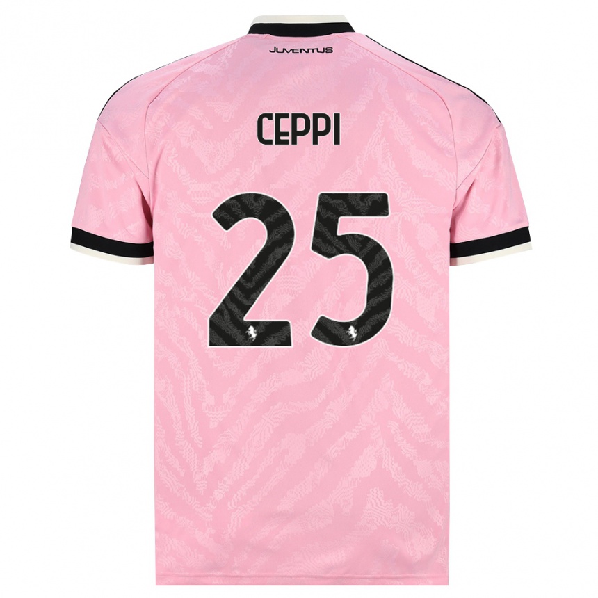 ילדים כדורגל Paolo Ceppi #25 ורוד שחור הרחק ג'רזי 2026/27