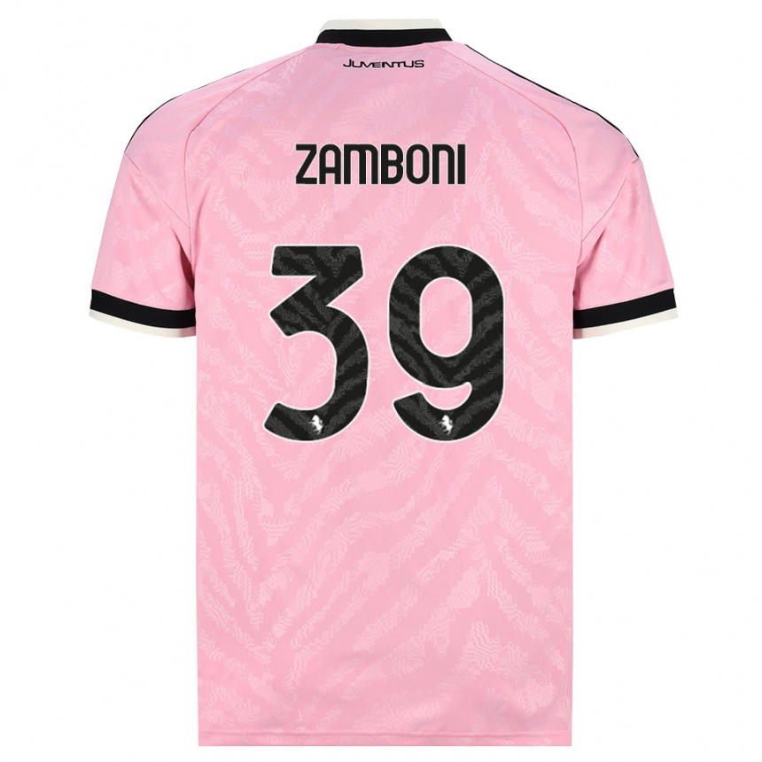 ילדים כדורגל Marta Zamboni #39 ורוד שחור הרחק ג'רזי 2026/27