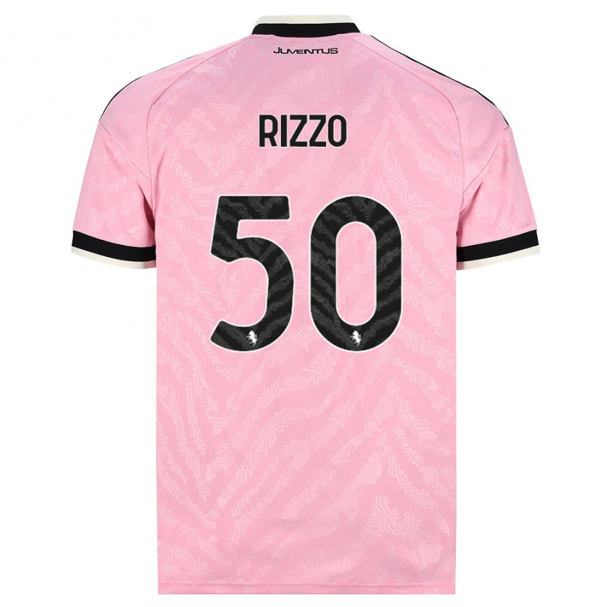 ילדים כדורגל Niccolò Rizzo #50 ורוד שחור הרחק ג'רזי 2026/27