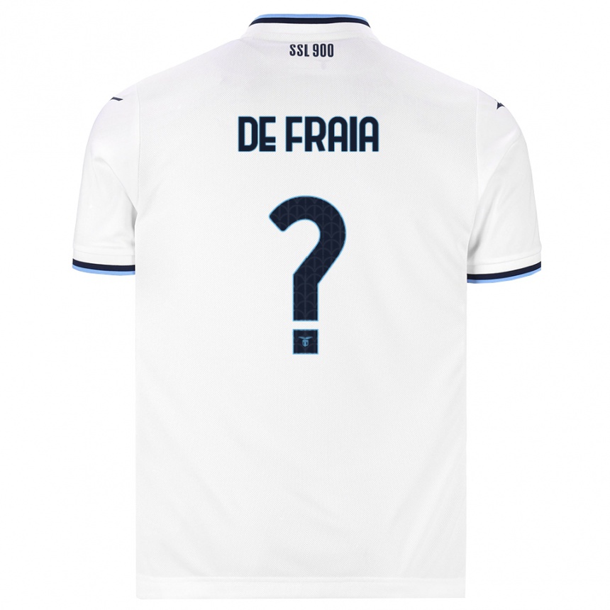 ילדים כדורגל Davide De Fraia #0 לבן כחול כהה הרחק ג'רזי 2026/27