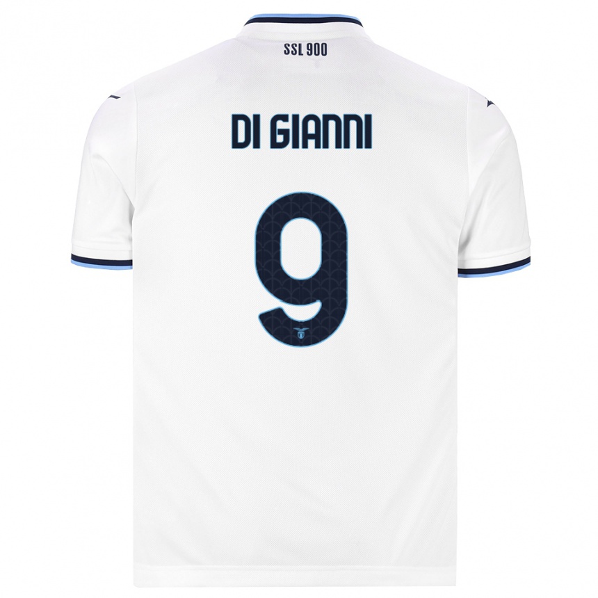 ילדים כדורגל Vincenzo Di Gianni #9 לבן כחול כהה הרחק ג'רזי 2026/27
