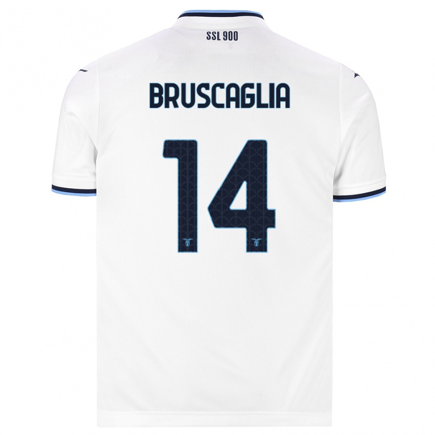 ילדים כדורגל Lukas Bruscaglia #14 לבן כחול כהה הרחק ג'רזי 2026/27