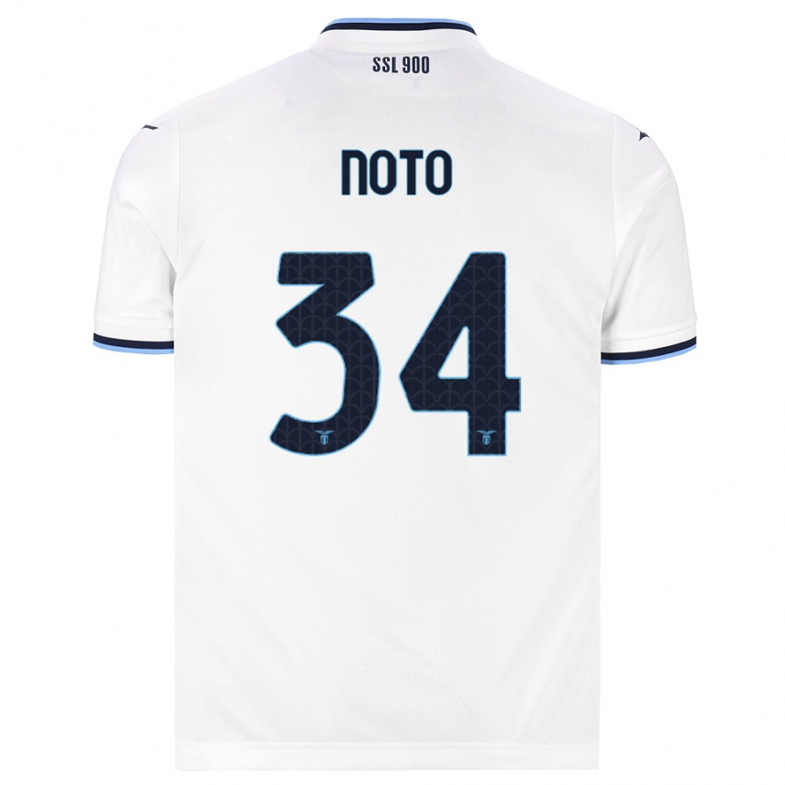 ילדים כדורגל Pierpaolo Noto #34 לבן כחול כהה הרחק ג'רזי 2026/27