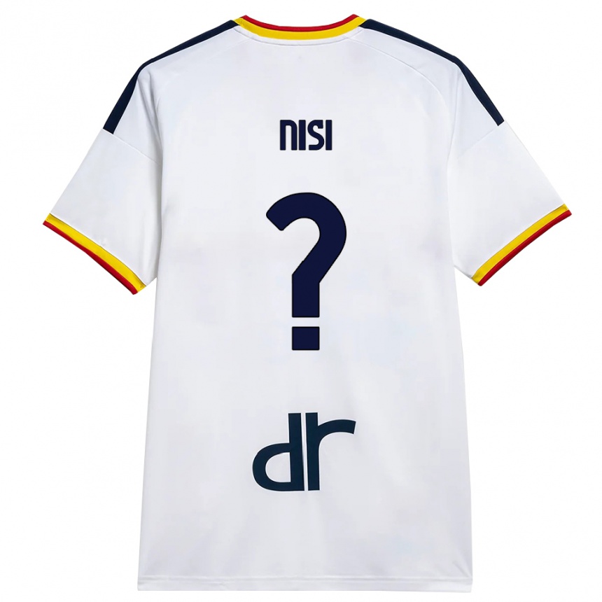 ילדים כדורגל Giuseppe Nisi #0 לבן צהוב אדום הרחק ג'רזי 2026/27