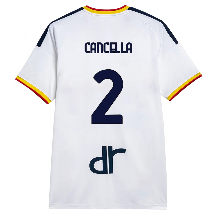 ילדים כדורגל Daniel Cancella #2 לבן צהוב אדום הרחק ג'רזי 2026/27