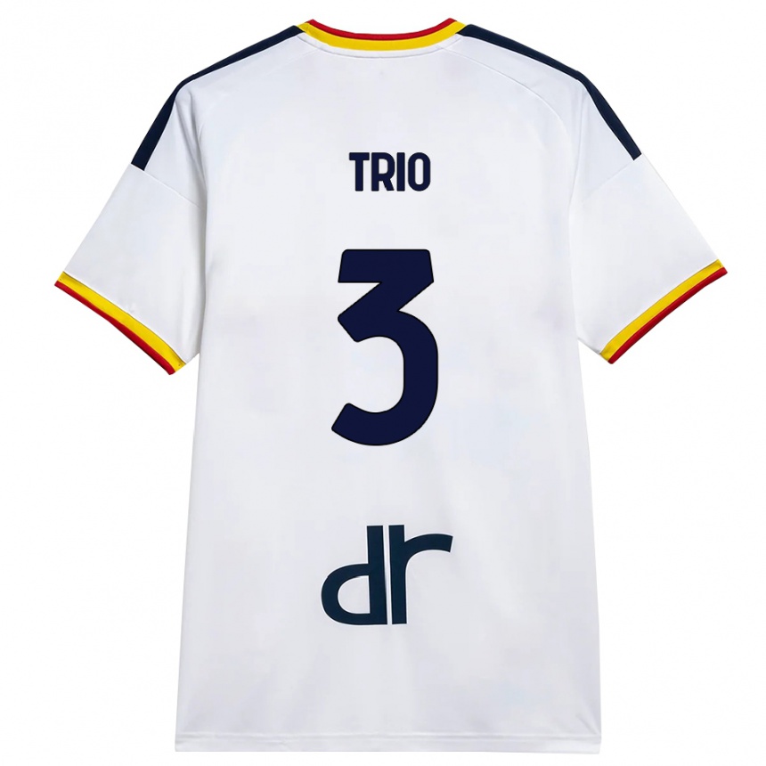 ילדים כדורגל Stefano Trio #3 לבן צהוב אדום הרחק ג'רזי 2026/27