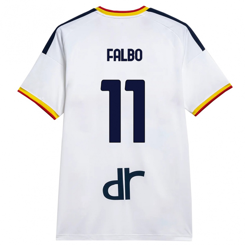 ילדים כדורגל Antonio Falbo #11 לבן צהוב אדום הרחק ג'רזי 2026/27