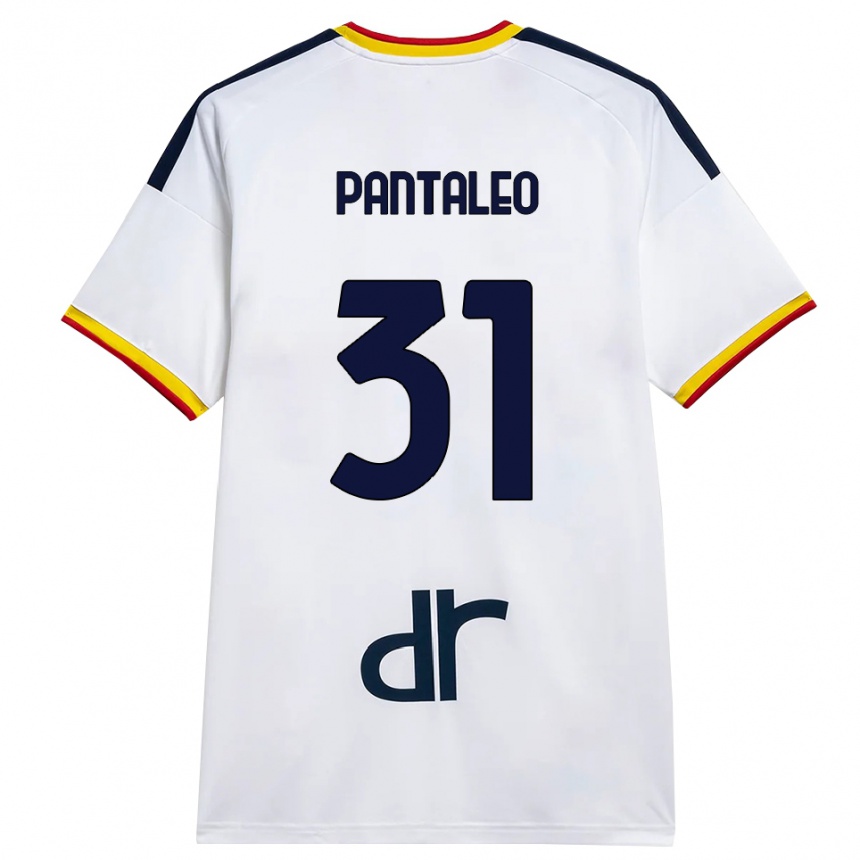 ילדים כדורגל Dario Pantaleo #31 לבן צהוב אדום הרחק ג'רזי 2026/27