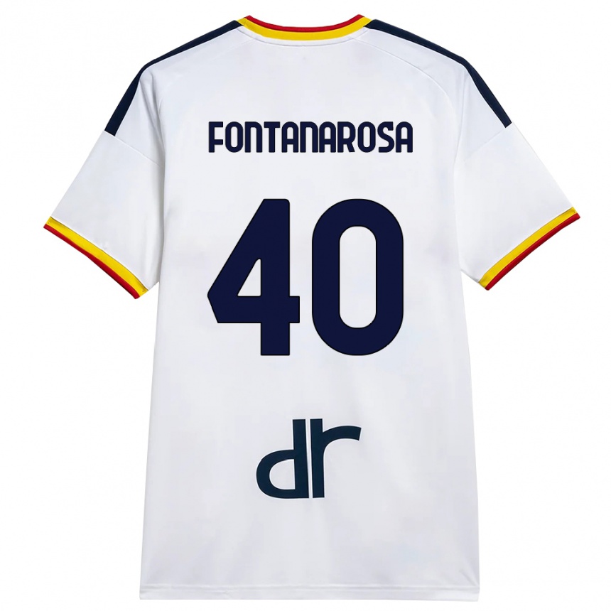 ילדים כדורגל Andrea Fontanarosa #40 לבן צהוב אדום הרחק ג'רזי 2026/27