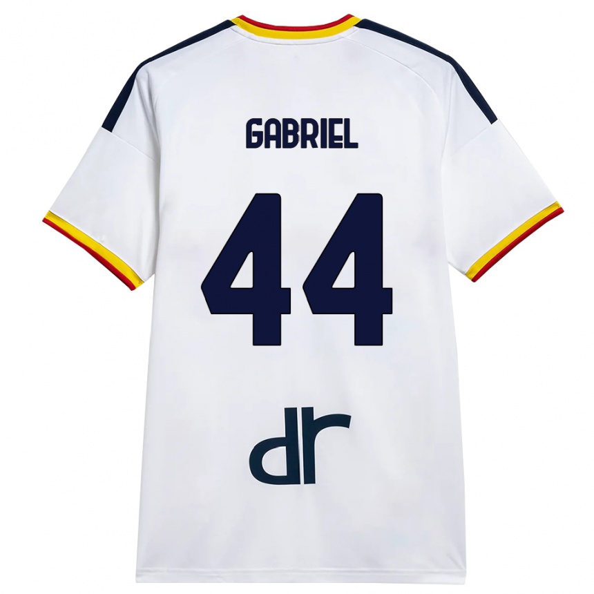 ילדים כדורגל Tiago Gabriel #44 לבן צהוב אדום הרחק ג'רזי 2026/27