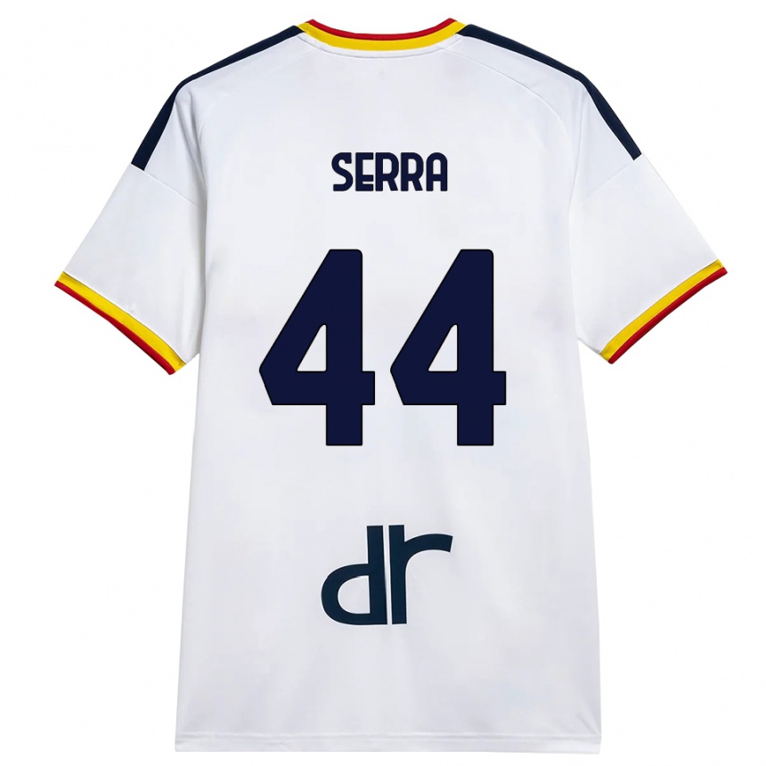 ילדים כדורגל Francesco Serra #44 לבן צהוב אדום הרחק ג'רזי 2026/27