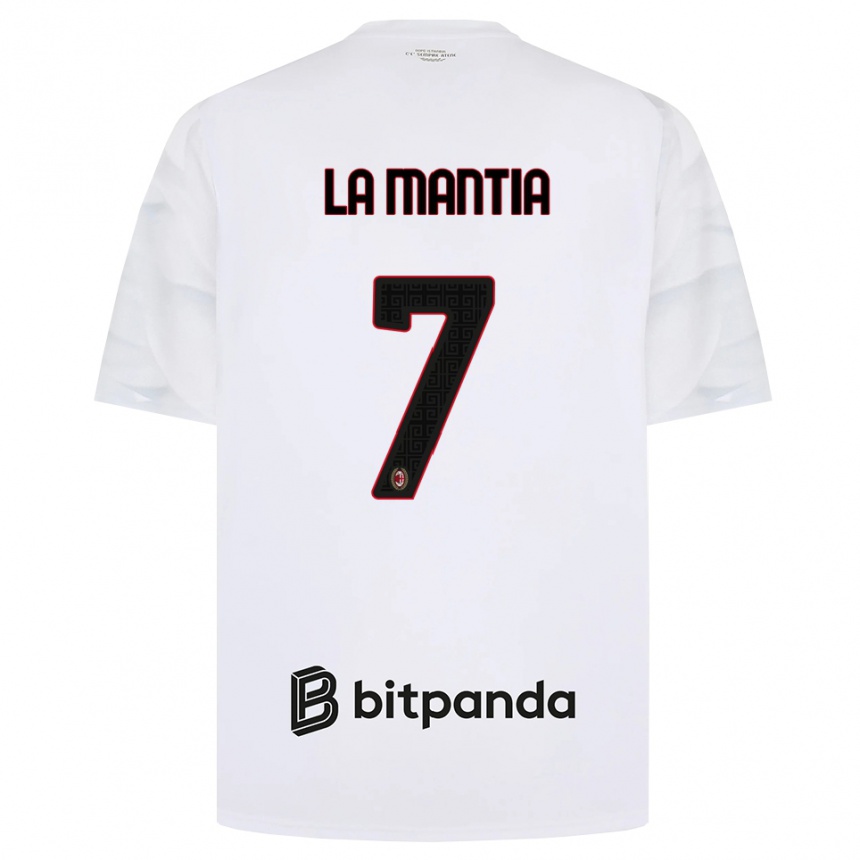 ילדים כדורגל Simon La Mantia #7 לבן אדום שחור הרחק ג'רזי 2026/27